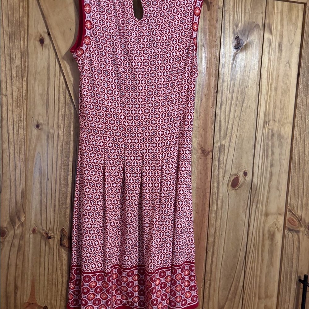 Max Studio Red Geometric Midi Dress
